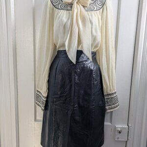 Liz Harbosin black leather skirt